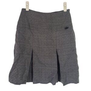 Vintage Tailor B Moss Herringbone Pleated Skirt Size‎ 4 Preppy Dark Academia